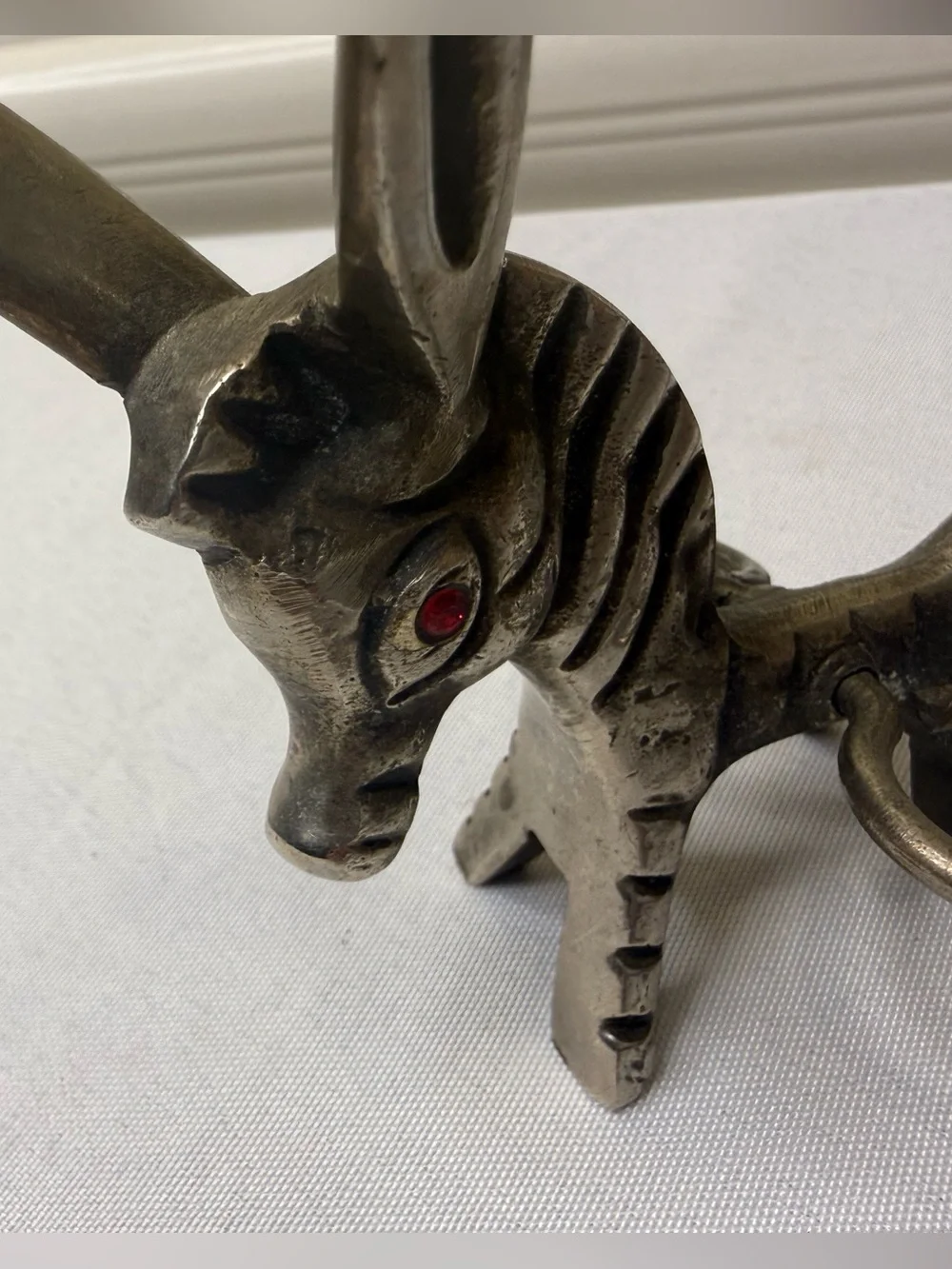 Walter Bosse Style Mid-Century Metal Donkey or Zebra Salt and Pepper Holder